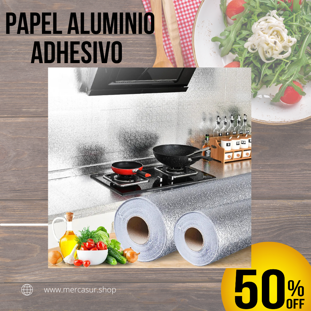 Papel Aluminio Adhesivo Multisuperfice